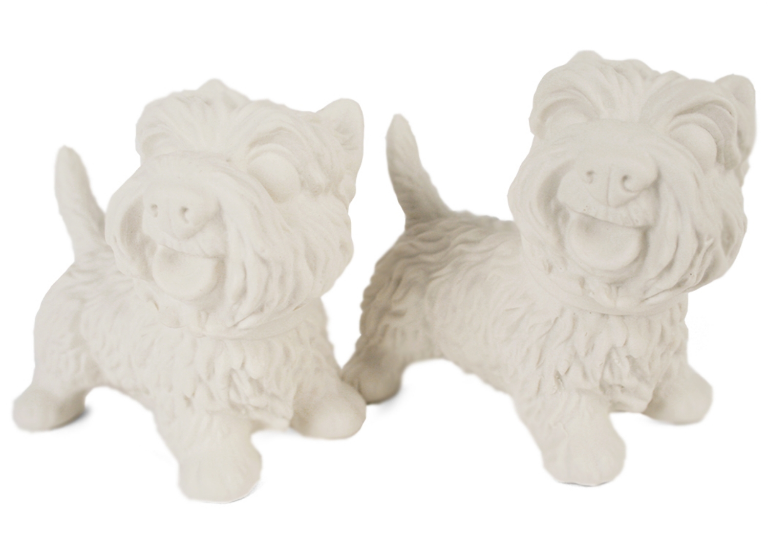 West Highland Terrier Unpainted Cruet Set