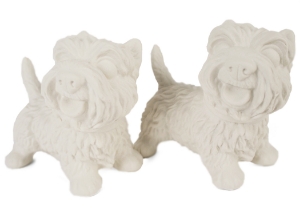 West Highland Terrier Unpainted Cruet Set