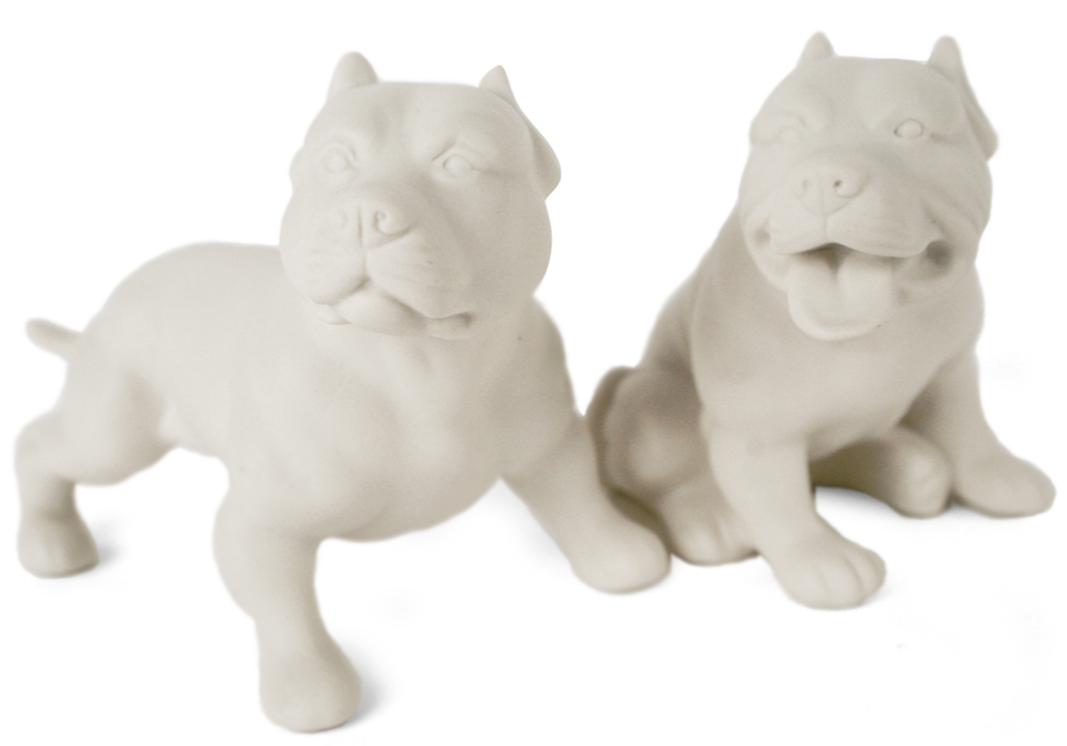 Pit Bull Terrier Unpainted Cruet Set