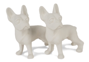 Boston Terrier Unpainted Cruet Set