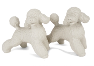 Poodle Unpainted Cruet Set