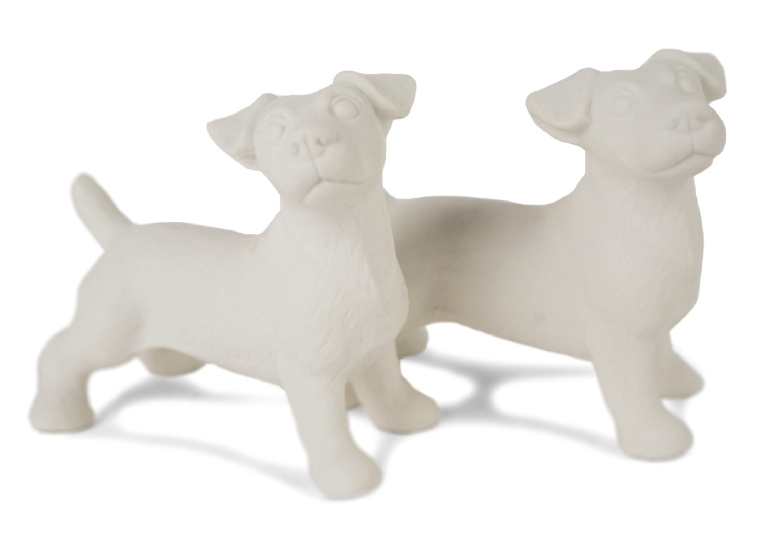 Jack Russell Unpainted Cruet Set