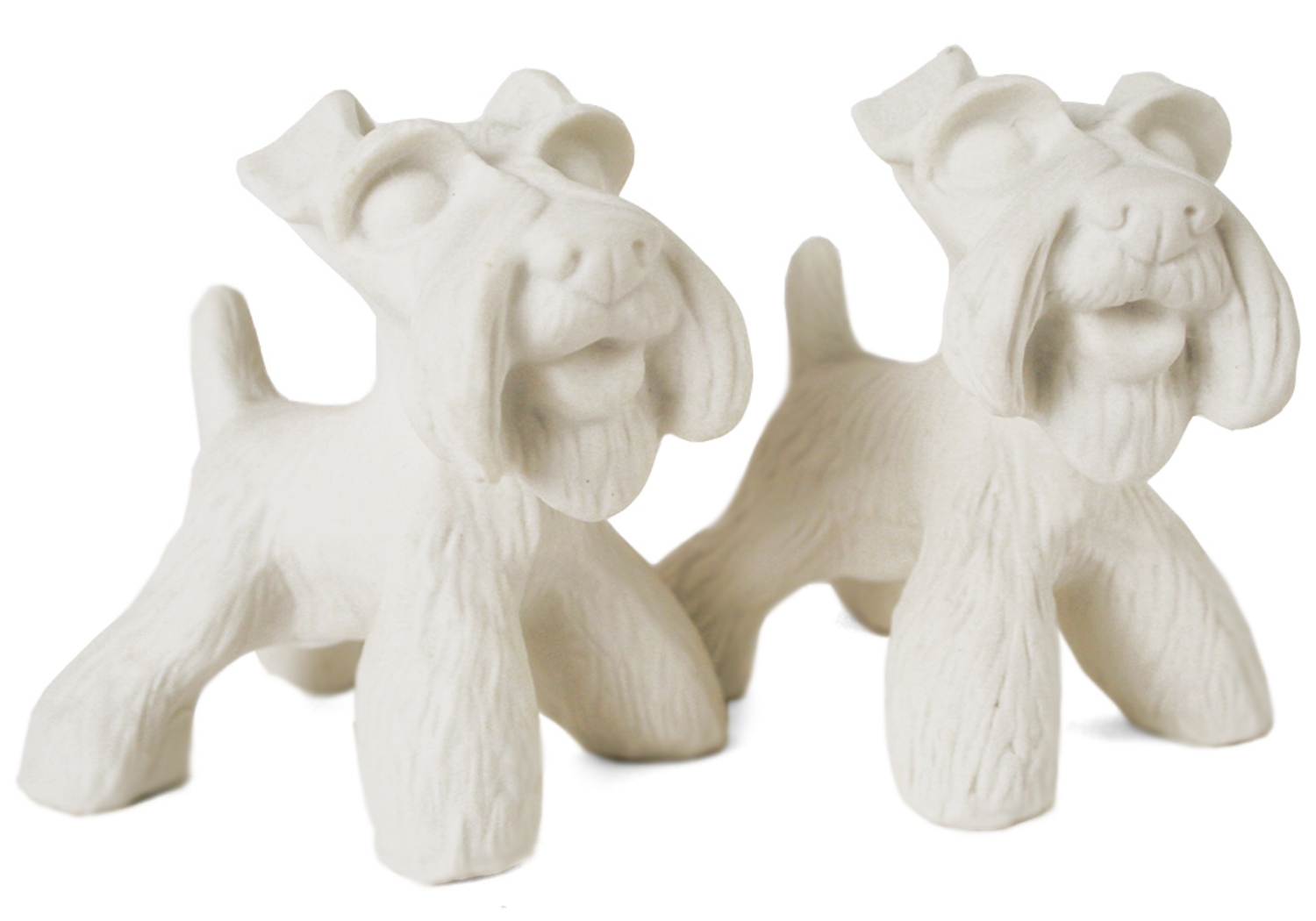 Schnauzer Unpainted Cruet Set