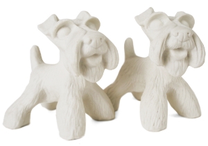 Schnauzer Unpainted Cruet Set
