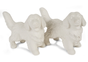 Golden Retriever Unpainted Cruet Set