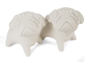 Pug Unpainted Cruet Set