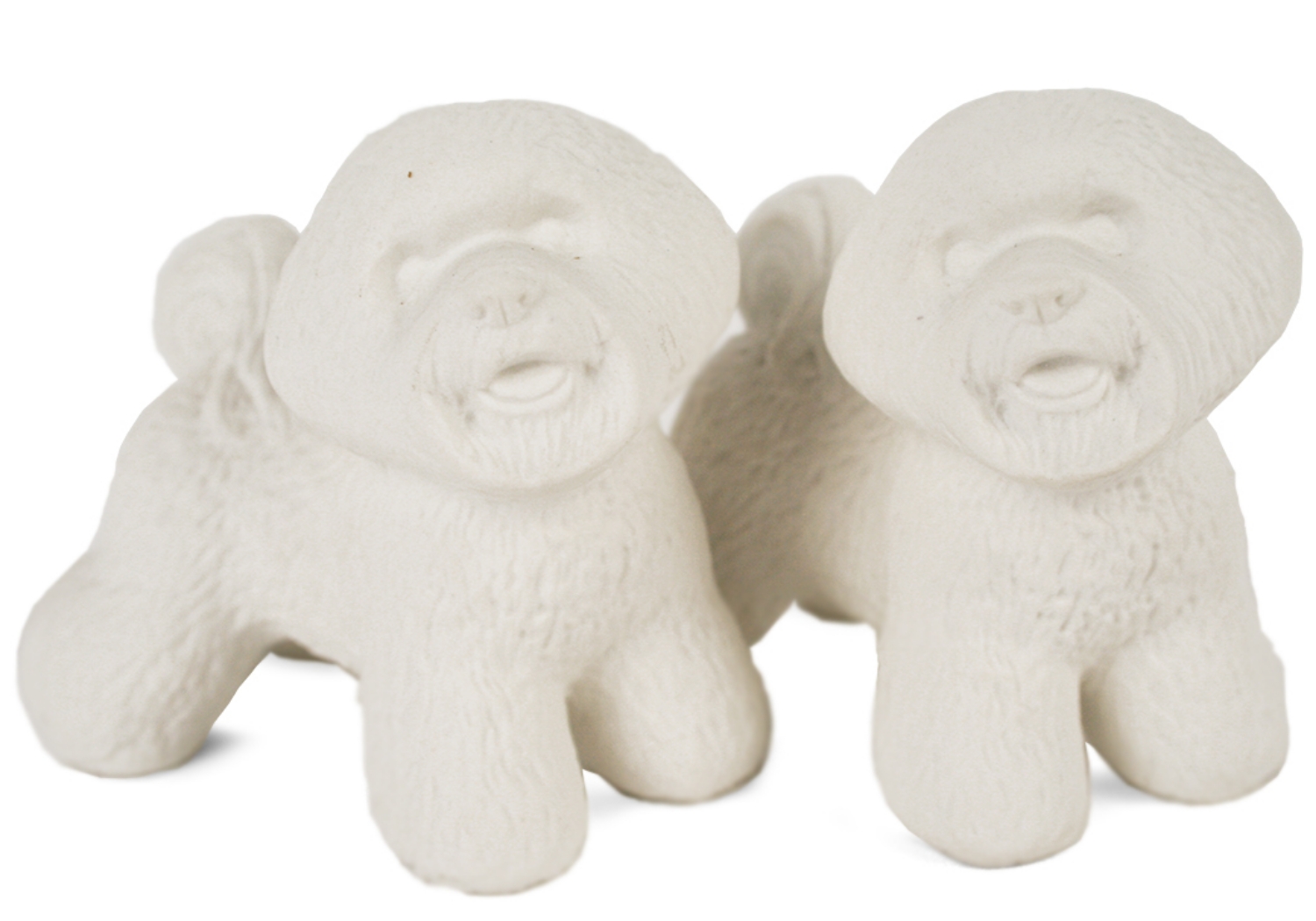 Bichon Frise Unpainted Cruet Set