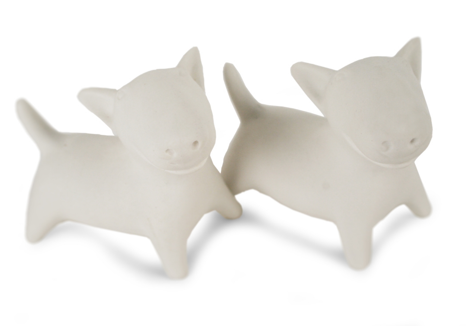 Bull Terrier Unpainted Cruet Set