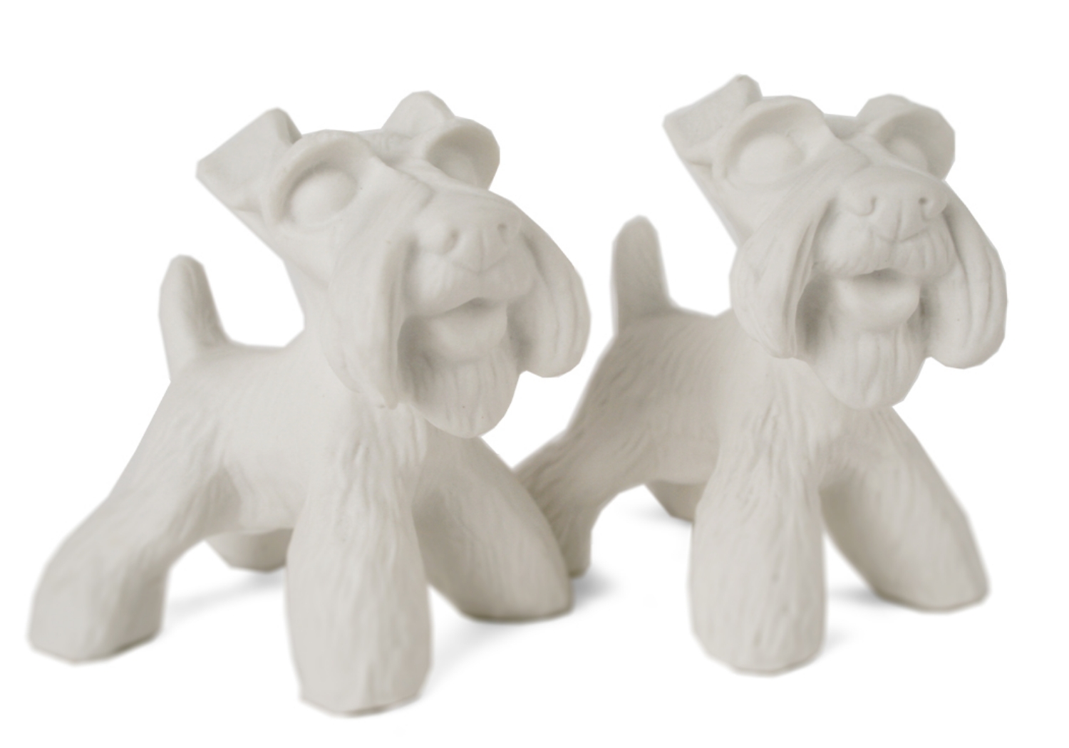 Wire Hair Fox Terrier Unpainted Cruet Set