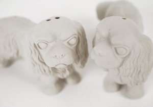 Cavalier King Charles Unpainted Cruet Set