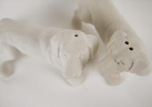Labrador Retriever Unpainted Cruet Set